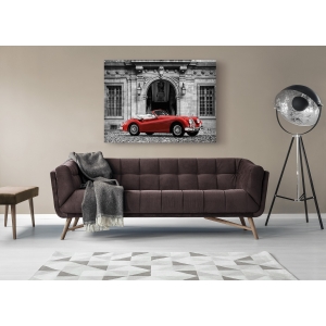 Quadro, stampa su tela. Gasoline Images, Luxury Car in front of Classic Palace