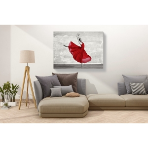 Wall art print and canvas. Haute Photo Collection, Ballerina in Red