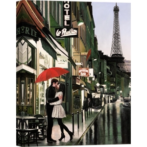 Leinwandbilder. Pierre Benson, Romance in Paris (detail)