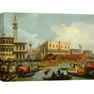 Quadro, stampa su tela. Canaletto, Il ritorno del Bucintoro al molo davanti a Palazzo Ducale