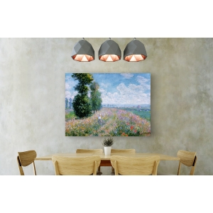 Tableau sur toile. Claude Monet, Prairie aux peupliers (détail)