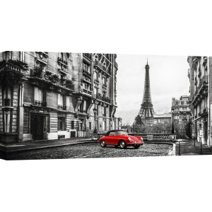 Quadro, stampa su tela. Gasoline Images, Auto sportiva a Parigi (Rossa)