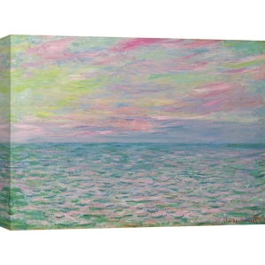 Wall art print and canvas. Claude Monet, Sun setting in Pourville, open sea