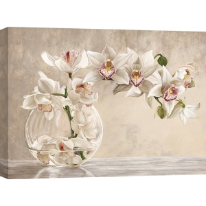 Cuadros de flores en canvas. Remy Dellal, Jarrón de orquídeas