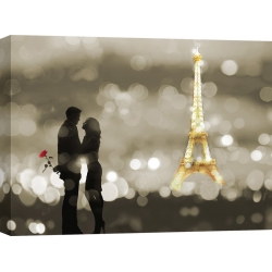 Cuadro romantico en canvas. Dianne Loumer, Una cita en Paris (BW)