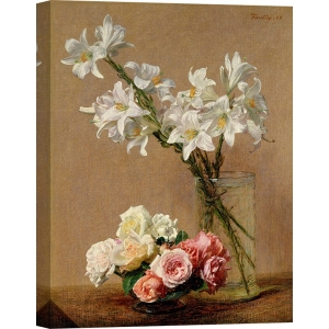 Tableau sur toile. Henri Fantin-Latour, Roses et lilas