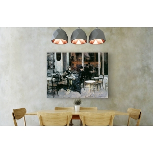 Quadro, stampa su tela. Giovanni Boldini, Conversazione al caffé, Parigi