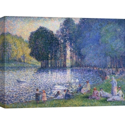 Quadro, stampa su tela. Henri Edmond Cross, Il lago del Bois de Boulogne