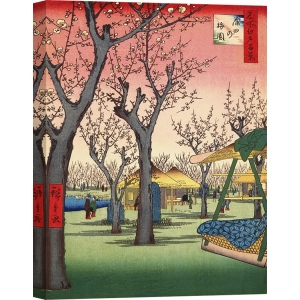 Wall art print and canvas. Ando Hiroshige, Plum Garden, Kamata