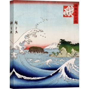 Tableau Japonais. Hokusai, Le mont Fuji derrière la mer agitée