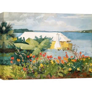 Cuadro en canvas. Winslow Homer, Flower Garden and Bungalow, Bermuda