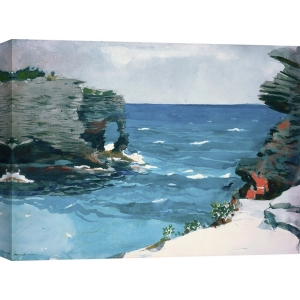 Quadro, stampa su tela. Winslow Homer, Rocky Shore, Bermuda
