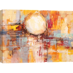 Cuadro abstracto moderno en canvas. Reflexiones de la puesta del sol