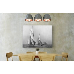 Wall art print and canvas. Edwin Levick, Sailboats Sailing Downwind, ca. 1900-1920