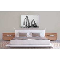 Wall art print and canvas. Edwin Levick, Sailboats Race during Yacht Club Cruise