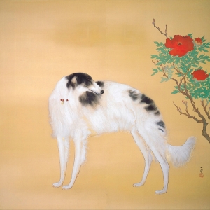 Cuadro japonés, poster y lienzo, Kansetsu Hashimoto, Perro de Europa