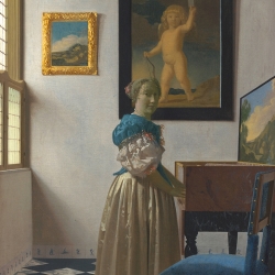 Cuadro, poster y lienzo, Jan Vermeer, Mujer junto a la espineta
