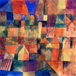 Wall art print, canvas and poster by Paul Klee, City with the three domes