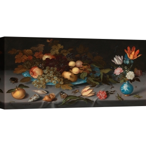 Stampa su tela Balthasar Van Der Ast, Natura morta con frutta e fiori