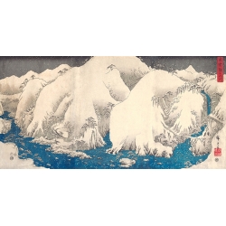 Stampa giapponese. Ando Hiroshige, La Valle del Kiso sotto la neve