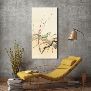 Stampa giapponese. Ohara Koson, Uccello su un ramo di prugno in fiore
