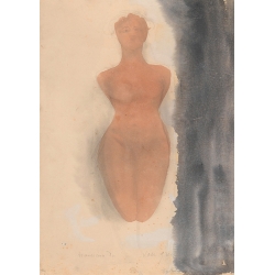 Wall art print and canvas, drawing by Rodin, Origin of the Greek Vase