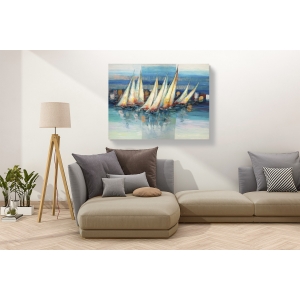 Wall art print and canvas. Luigi Florio, Sails in the blue