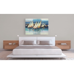 Wall art print and canvas. Luigi Florio, Sails in the blue