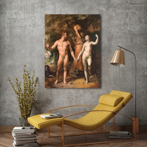Tableau toile, affiche, poster van Haarlem, Adam et Eve