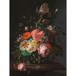 Tableau toile, affiche Ruysch, Nature morte avec fleurs sur table