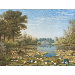 Cuadro y lienzo, Wiliam Turner of Oxford, Panorama cerca de Shipton