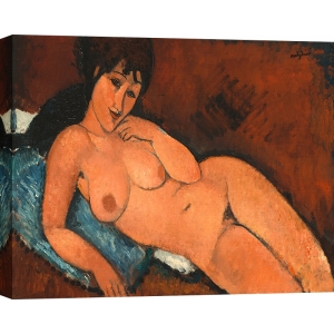 Quadro, poster, stampa su tela. Modigliani, Nudo su un cuscino blu