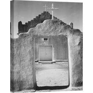 Cuadro y lienzo de Ansel Adams, Iglesia, Taos Pueblo, New Mexico, 1942