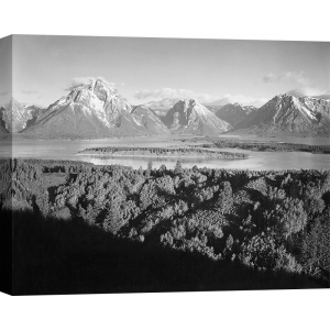 Kunstdruck, fotografie von Ansel Adams, Mt Moran and Jackson Lake