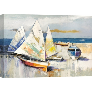 Leinwandbilder. Luigi Florio, Die Boote am Strand