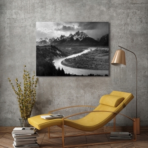 Tableau sur toile, affiche, Ansel Adams, The Tetons and Snake River