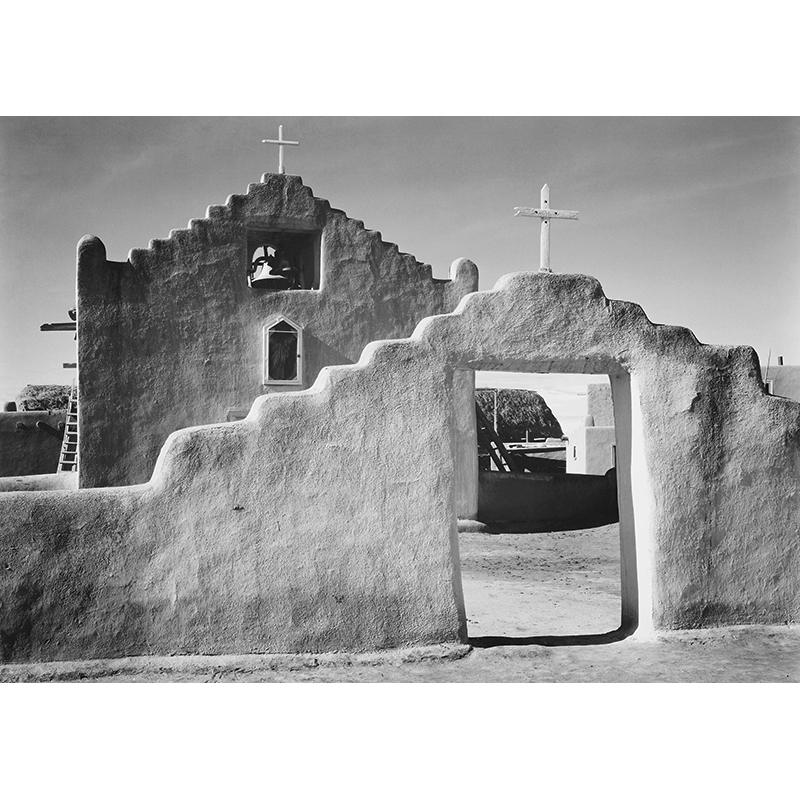 Kunstdruck Ansel Adams, Kirche, Taos, New Mexico