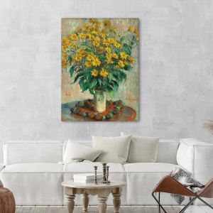Quadro, poster, stampa su tela. Monet, Jerusalem artichoke flowers