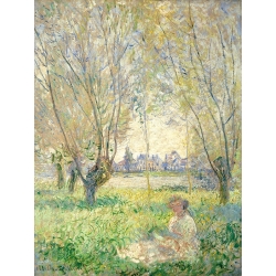 Kunstdruck, Leinwandbilder, Monet, Frau sitzt unter den Weiden