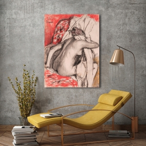 Wall art print, canvas and poster. Edgar Degas, After the Bath