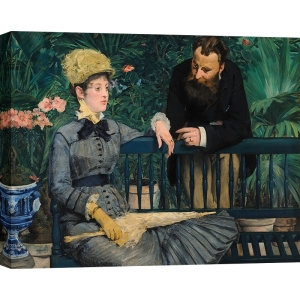 Cuadro, poster y lienzo, Edouard Manet, En el jardín de invierno