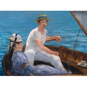Tableau toile, affiche, Edouard Manet, Sur un bateau à Argenteuil