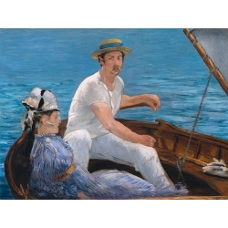 Tableau toile, affiche, Edouard Manet, Sur un bateau à Argenteuil