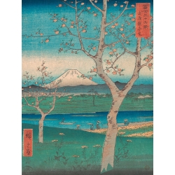 Kunstdruck, Poster Ando Hiroshige, Blick auf den Fuji von Koshigaya