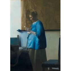 Tableau toile, affiche, poster Vermeer Femme en bleu lisant une lettre
