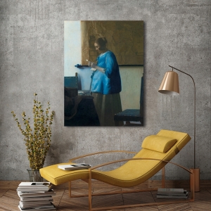 Wall art print, canvas and poster. Jan Vermeer, Woman Reading a Letter