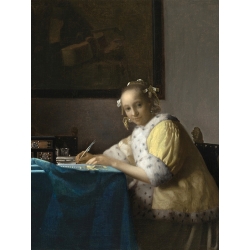 Kunstdruck, Leinwandbilder, Poster Vermeer, Briefschreiberin in Gelb