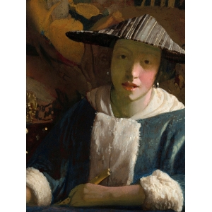 Quadro, poster, stampa su tela. Jan Vermeer, Ragazza con un flauto