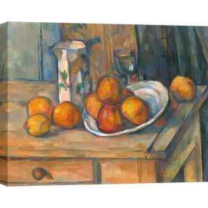Stampa Paul Cezanne, Natura morta con brocca di latte e frutta