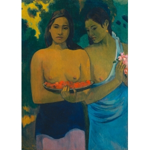 Tableau toile, affiche, Paul Gauguin, Deux femmes tahitiennes